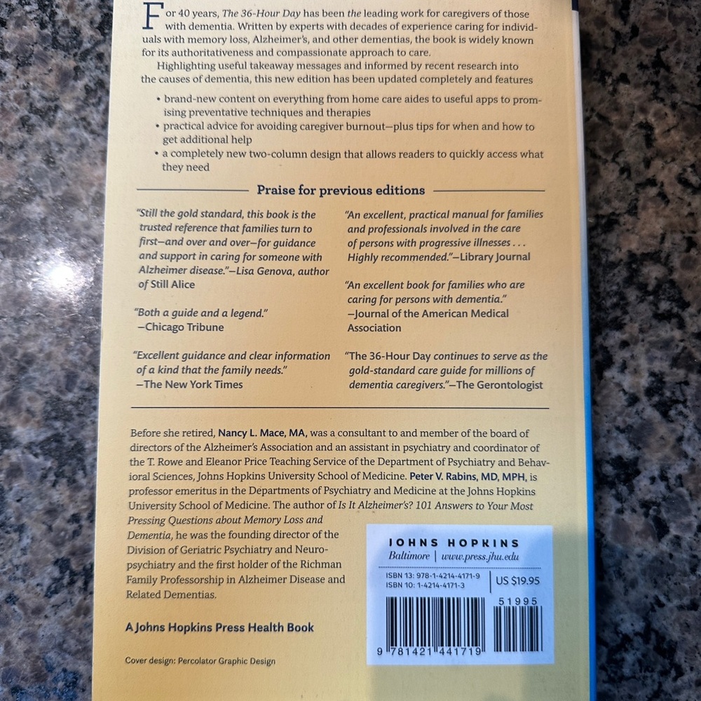 NWOT - The 36-Hour Day Book by Johns Hopkins - never used - Picture 2 of 3